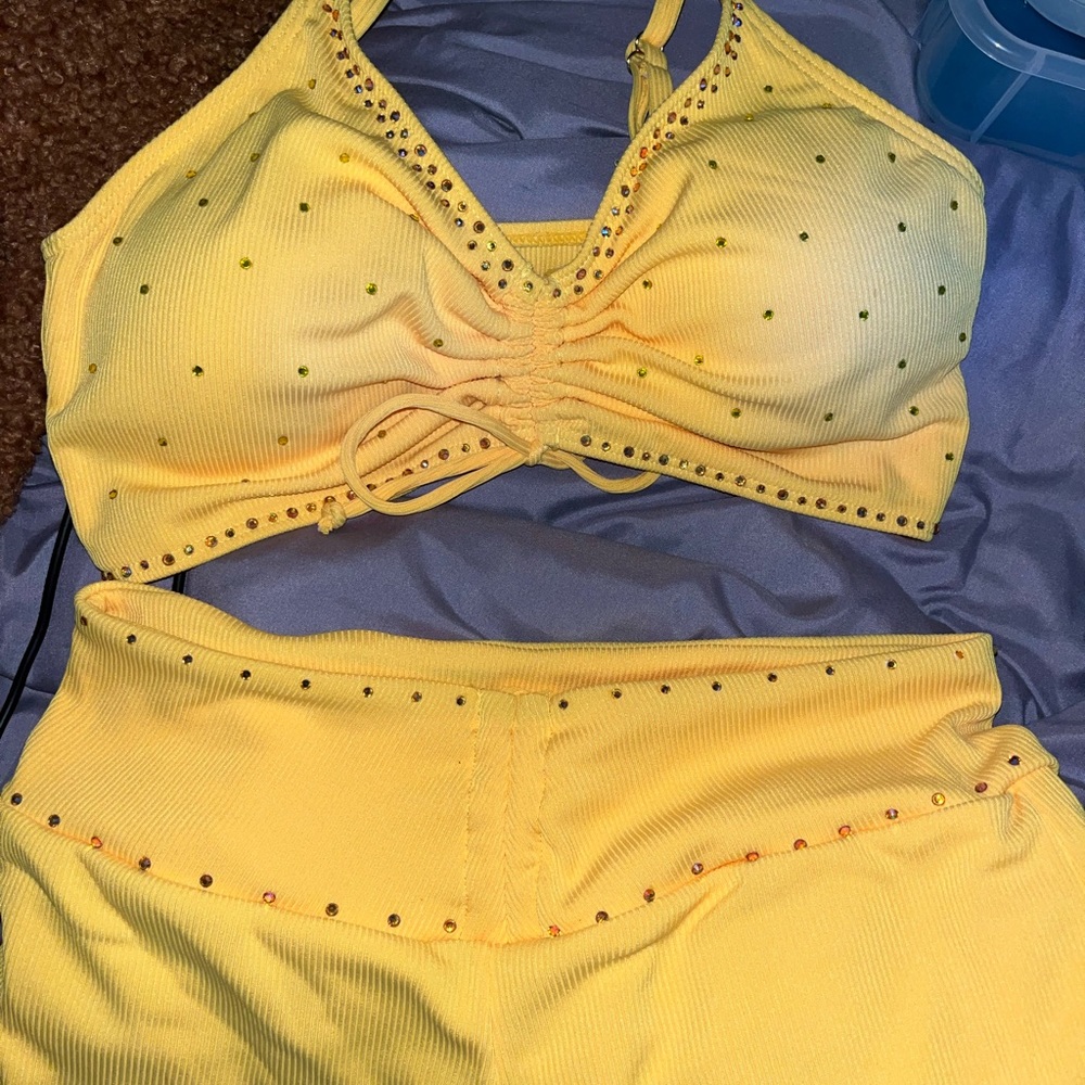Yellow Pro Cheer/Dance Tryout Outfit